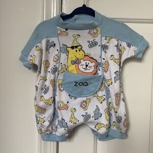 VTG 80s Tiny Tots animal zoo romper onesie giraffe pig elephant zebra 90s Y2K
